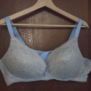 New Plus Siz3 Glamorise Blue Lace Bra 48A